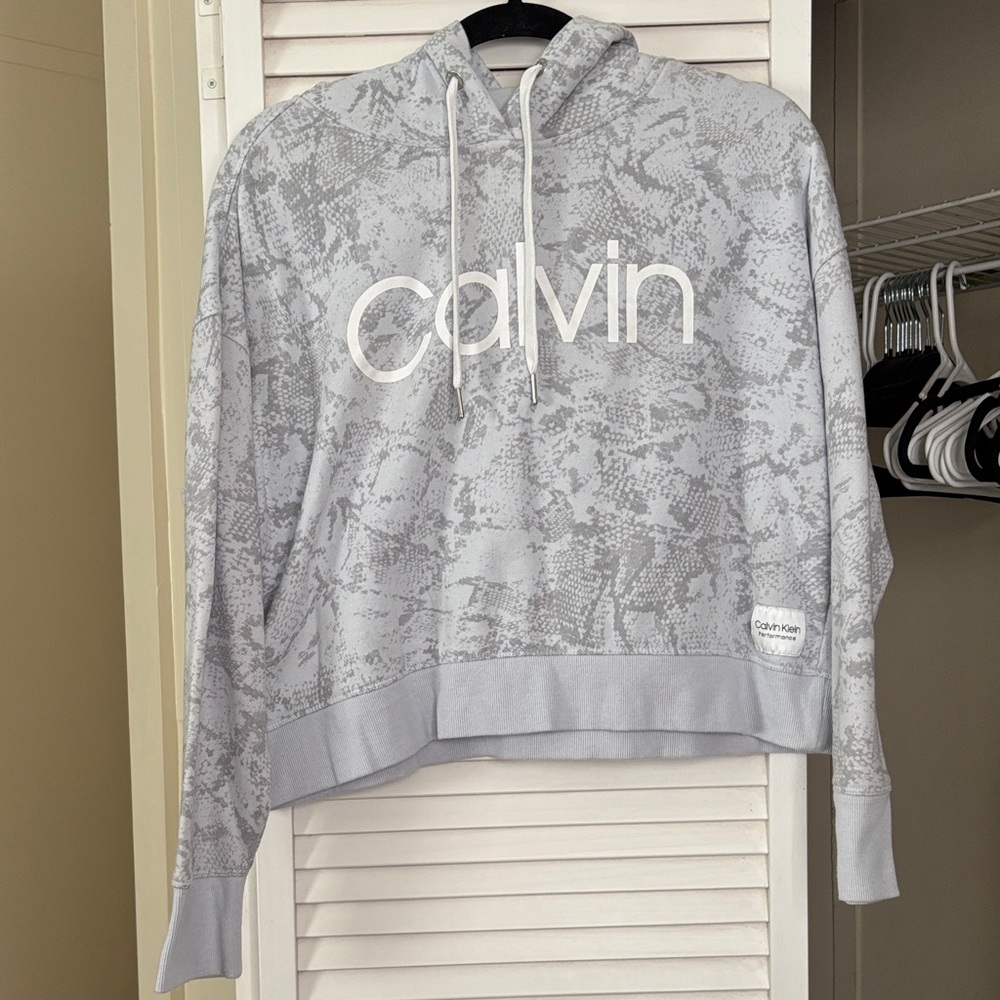 Calvin Klein Performance Gray Patterned Hoodie - image 1